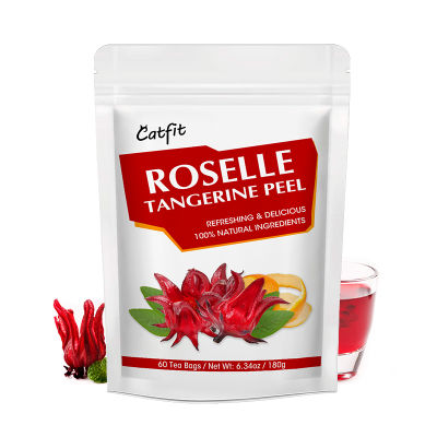 Catfit 100% Organic roselle tangerine Peel Flowers Tea Anti-oxidation ส่งเสริมการย่อยอาหารและการเผาผลาญน้ำหนักผลิตภัณฑ์