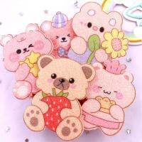 10pcs Glitter Felt ผ้า nons สายรุ้งน่ารักต่างๆหมี applique DIY เย็บ Patch ตกแต่งคริสต์มาส supp.lie accessorie CRAFT