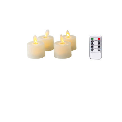 【CW】Pack of 4 Remote Control Decorative LED Votive Candles With Moving Wick Flame,1.45 inch Dancing Tealights For Swing Lamp