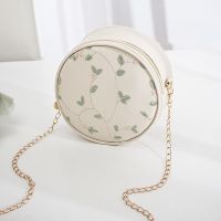 ✜ Hot Sale Sweet Lace Round Handbags High Quality PU Leather Women Crossbody Bags for Women 2023 Small Fresh Flower Chain Shoulder