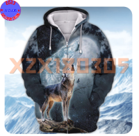 【xzx180305】Personalized Name Blue Moon Wolf Spirit Premium Unisex M-3XL 3D HOODIE 08