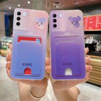 KONSMART เคสสำหรับ VIVO ช่องเสียบการ์ดโทรศัพท์ V27e V27 5G V27 Pro 5G V25e V25 5G V25 Pro 5G V23e V23 5G V21e V21 5G V21ล่าสุด2023แฟชั่นหมีเศร้า TPU นุ่มเคสใส่โทรศัพท์กระเป๋าเก็บบัตร