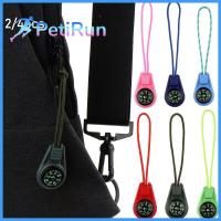 Petrun 2/3 4ชิ้น9สีเดินป่าตั้งแคมป์ Paracord สร้อยข้อมืออุปกรณ์กลางแจ้ง EDC เชือกหางเป็นซิปเอาตัวรอดขนาดเล็กเข็มทิศกระเป๋าเข็มทิศ