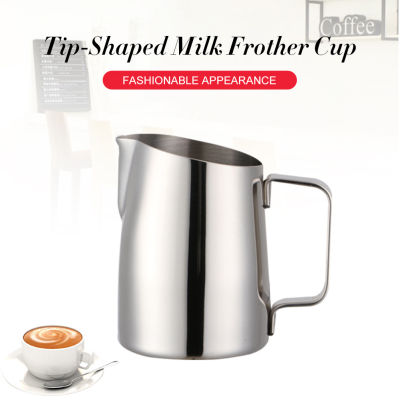 400ml Milk Frothing Pitcher Stainless Steel Milk Frother Cup with Handle for Coffee puccino Latte Art Barista Steam Pitchers