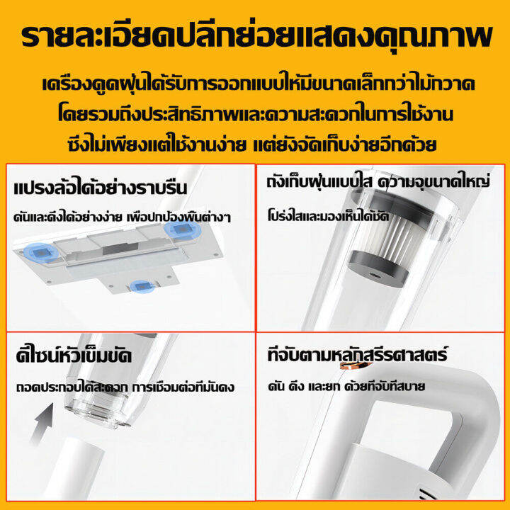 รับประกัน-3ป-เครื่องดูดฝุ่นไร้สาย-ดูดได้ทั้งเปียกและแห้ง-ใช้ได้ทั้งในบ้านและในรถ-เครื่องดูดฝุ่น-เครื่องดูดฝุ่นในบ้าน-stick-vacuum-cleaner-cordless