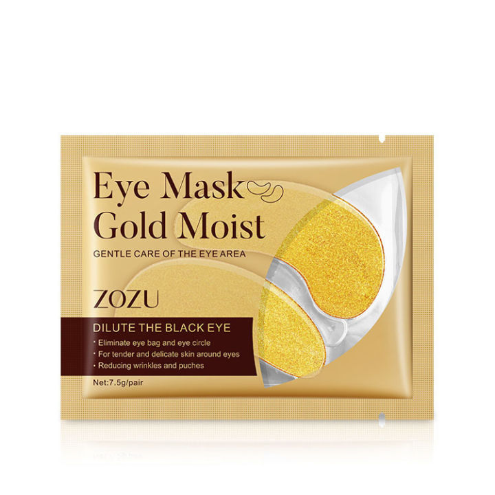 มาส์กใต้ตา-zozu-eye-mask-gold-moist-คอลลาเจนทองคำบริสุทธิ์-7-5-g-ลดรอยคล้ำ-ตีนกา