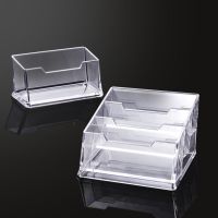 【CW】♂  Plastic Desktop Business Card Holders Display Stands Transparent School Office Supplies