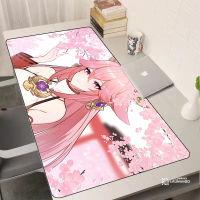 Genshin ผลกระทบ XXL เมาส์พีซี Gamer yae Miko อุปกรณ์เล่นเกมแป้นพิมพ์พรมแล็ปท็อป deskmat M ousepad จ้า3d