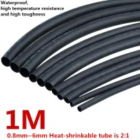 1 METER/LOT 2:1 Black Color 1mm 1.5mm 2mm 2.5mm 3mm 3.5mm 4mm 5mm 6mm Heat Shrink Tubing Tube