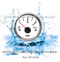 KUS Marine Oil Pressure Level Gauge KUS- SS 316 White 0-5 Bar