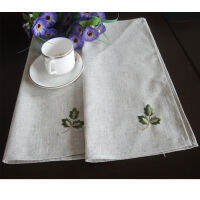 10 pcs Napkin Cloth Linen Leaves Tablecloth Embroidery Handkerchief 40x40cm Restaurant Home Use European Style