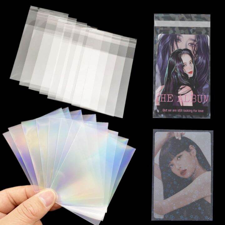 50pcs/set Card Sleeves Transparent Photocard Sleeve Seal Card Film