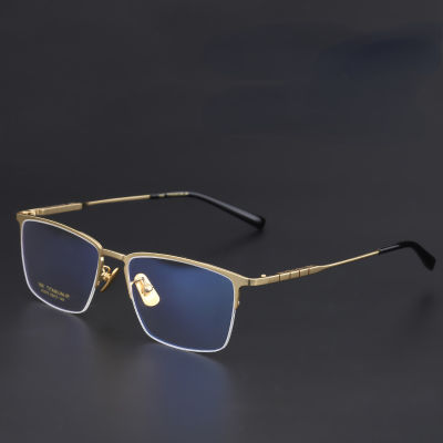 Pure Titanium Designer ยี่ห้อกรอบแว่นตาผู้ชายแฟชั่นสายตาสั้นแว่นตาผู้หญิงแว่นตา Vintage R Gold Glasses