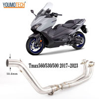 51มม./2นิ้วสำหรับ Yamaha TMAX530/500 2008-2016 TMAX560 2020-2023 TMAX530 2017-2023 รถจักรยานยนต์ไอเสียด้านหน้าท่อต่อไอเสียระบบท่อ0n หนี Moto ท่อไอเสีย Slip-On ด้านหน้า Link ท่อสแตนเลส