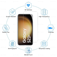 (ร้อน) Samsang S23Plus แก้วสำหรับ S Amsung G Alaxy S23 S23 2ชิ้นเต็มฝาครอบกระจก SamsungS23พลัส S 23ศัพท์มือถือป้องกันหน้าจอ