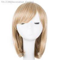 Blonde Wig Fei-Show Synthetic Heat Resistant Inclined Bangs Short Wavy Bob Hair Costume Cos-play Halloween Carnival Hairpiece [ Hot sell ] Decoration Center