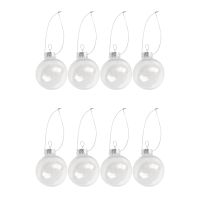 Clear DIY Baubles Shatterproof Seamless Plastic XMAS Ball Home Tree Decor Gift - QTY:4