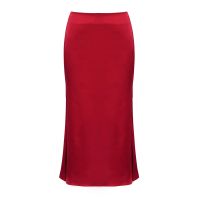 Womens Satin Mid Length Skirt Summer High Waist A Line Swing Skirt Elegant Casual Skirt