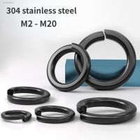 ✽ M2 M3 M4 M5 M6 Black 304 Stainless Steel Spring Washers Spring Washers Gaskets Thickened Washer Meson