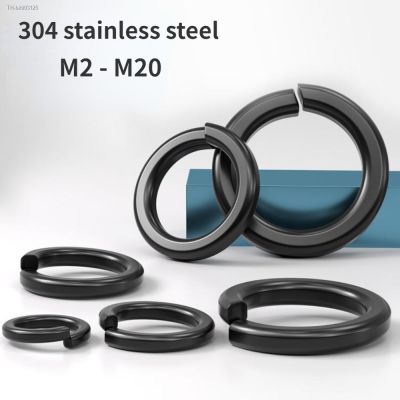 ✽ M2 M3 M4 M5 M6 Black 304 Stainless Steel Spring Washers Spring Washers Gaskets Thickened Washer Meson