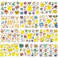 【LZ】❇▪❒  12 pçs/saco pokemon anime pikachu tatuagem dos desenhos animados adesivos à prova dwaterproof água bonito decorações brinquedos presentes de natal para crianças adesivo