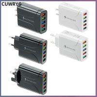 CUWRYG พลาสติกครับ 48W ครับ การ5USB ชาร์จเร็ว หัวชาร์จเร็ว ที่ชาร์จโทรศัพท์มือถือ อะแดปเตอร์ ที่ชาร์จสำหรับเดินทาง