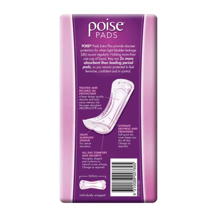 Poise Adult Care Extra Plus Pad 36.5CM - 10PCS