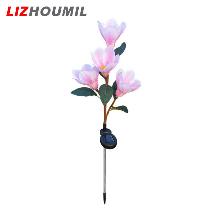 lizhoumil-โคมไฟสำหรับสนามหญ้าสำหรับตกแต่งสวนกลางแจ้ง-led-พลังงานแสงอาทิตย์ลายดอกแมกโนเลียไฟภายนอกอาคารกันน้ำ