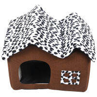 Luxury High-End Double Pet House Brown Dog Room 50x40x35cm