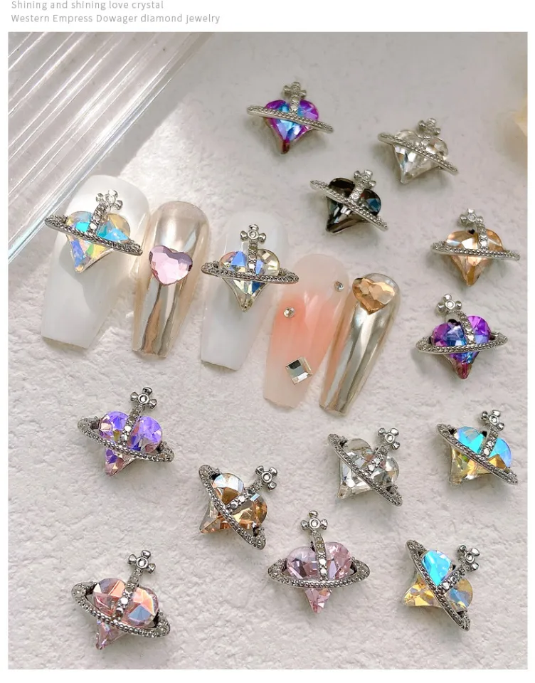 Empress Dowager West Heart Shaped Crystal Nail Art Jewelry/Retro