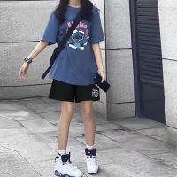 ∋✟ New summer suits female short sleeve shorts female students show thin loose big yards two-piece running clothing