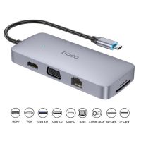 10 in 1 Type-C Multifunction Adapter USB-C to USB 3.0 / USB 2.0 / USB-C / HDMI / VGA / RJ45 / 3.5mm AUX / SD Card Reader / Micro SD Card Reader PD Maximum 100W 4K Resolution