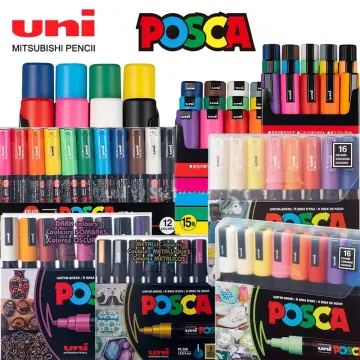 Japan Uni Posca Paint Marker Pen, Pc-1m Pc-3m Pc-5m Pc-8k 17k  ,7/8/12/15/21/24/28/29 Colors Set Painting Advertise Pens - Art Markers -  AliExpress