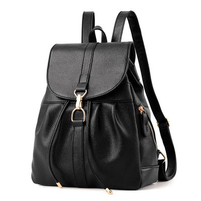 Backpack female 2021 new tide ms han edition fashion soft leather large capacity backpack