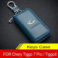 ✓♨☜ Obudowa kluczyka do samochodu obudowa Shell dla Tiggo 7 Pro Tiggo8 Gx 5x EQ7 2020 akcesoria skórzany łańcuszek pierścień Holde