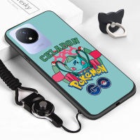 Case4you สำหรับ Vivo แหวนใส่นิ้ว Y02A Y02T เชือกเส้นเล็กการ์ตูน Pokémon Mewtwo Pikachu Bulbasaur Charmander โทรศัพท์ดีไซน์ซิลิโคนกันกระแทกเคสโทรศัพท์ป้องกัน TPU