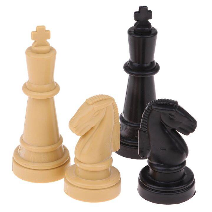 32-Piece Plastic Chess Set Pieces - Traditional Tournament Style Pawns & Chessmen