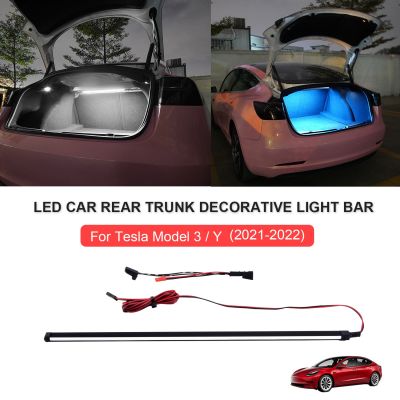 LED Trunk Light Modification Flexible LED Strip Lighting Atmosphere Light Interior Accessories 33cm For Tesla Model 3 2019-2021 Adhesives Tape