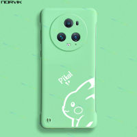 NORVIK สีขาวลายการ์ตูนปิกาจู,เคสสำหรับหัวเหว่ยโทรศัพท์ไร้ขอบสีเขียว P60 Nova 11 11i 10 Y91 Y90 9 7 SE Honor 90 70 50 Lite X9a Magic 5 Pro 5G 4G N11-3เคสฝาหลังสร้างสรรค์