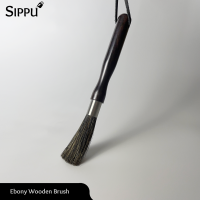 [ฟรีถุงผ้า] แปรงไม้ทำความสะอาดชิ้นส่วนและเคาเตอร์กาแฟ Ebony Wooden Brush