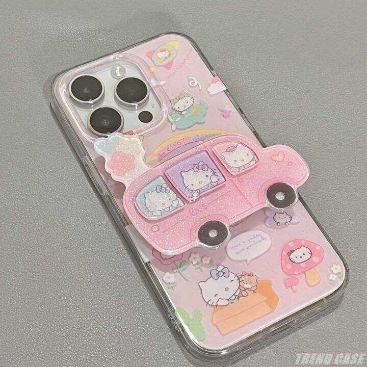 เคสโทรศัพท์มือถืออะคริลิค-แบบนิ่ม-ลายการ์ตูนคิตตี้-กันกระแทก-สําหรับ-iphone-14-13-12