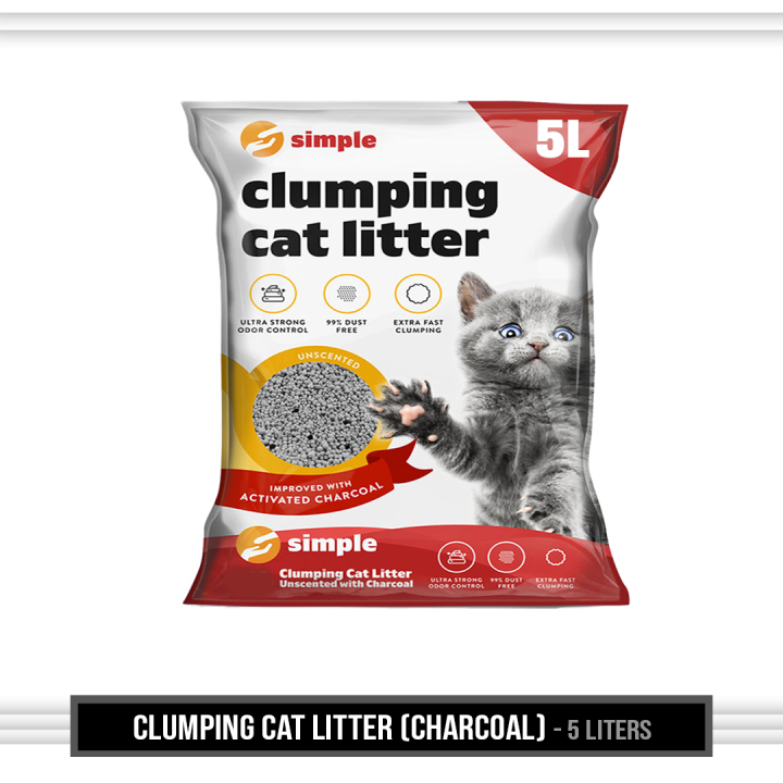 5L Simple Clumping Cat Litter Unscented with Charcoal Lazada PH