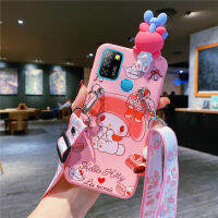 เคสใส่โทรศัพท์สีชมพู Melody Crossbody สำหรับ Infinix สมาร์ท5 Infinix Hot 9 Play Infinix X657 X657C X680 X680B X680C Tecno Spark 6 Go Itel Vision 1 Plus P36 P36 Pro การ์ตูนซิลิโคนแบบนุ่มน่ารัก Full เคสกันกระแทก