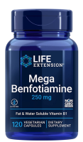 Life Extension Mega Benfotiamine (Fat-soluble Vitamin B1) 250 mg / 120 Vegetarian Capsules