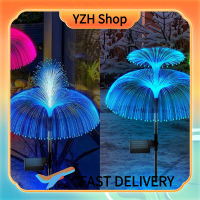 YZH Shop ไฟแมงกะพรุนพลังงานแสงอาทิตย์สวนกลางแจ้งป้องกันน้ำ7เปลี่ยนสีได้โคมไฟ Led ใยแก้วนำแสงสำหรับสนามหญ้าลานบ้าน