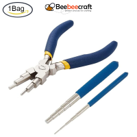 Beebeecraft 1 ชุด Wire Looping เครื่องมือ 2 ชิ้น Wire Looping Mandrel และ 1 ชิ้น 6 In 1 Bail Making Plier สำหรับเครื่องประดับ Wire Wrapping และ Jump Ring Forming