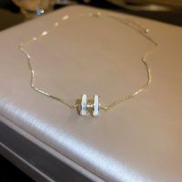 Elegant H-Shape Pendant Necklace For Women Zircon Sweet Temperament Choker Necklace New Trend Girl Lady Fashion Jewelry Light Luxury Earrings