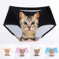 【CW】 Silk Print Womens String Super Undies Overnight Brief Panties