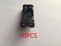 10PCS Plastic 2X1.5V AAA Battery Clip Holder With Pin Case Black Plastic Case Storage Box For 2XAAA Battery With Wire Lead Black