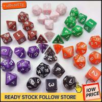 ULBVZD77G 7Pcs/set 7-Die ลูกเต๋า DND เกมตาราง D4 D6 D8 D10 D12 D20 ลูกเต๋าเกม หลายเหลี่ยมเพชรพลอย เกมปาร์ตี้ปาร์ตี้ ลูกเต๋าหลายด้าน TRPG DND